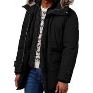 Michael Kors Black Puffer Jacket with Fur Trim
